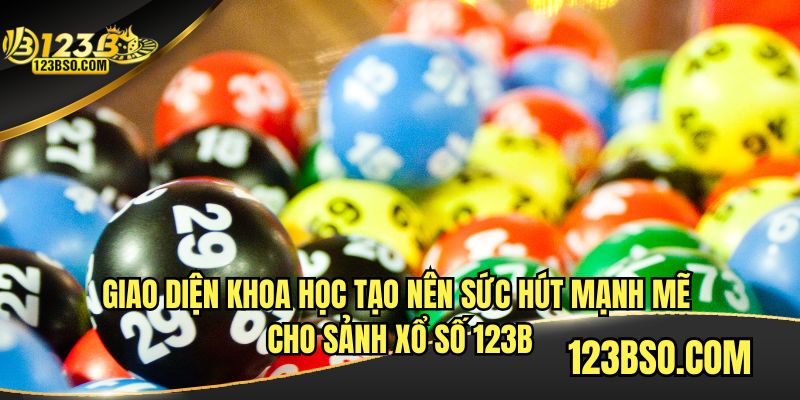 Giao diện khoa học tạo nên sức hút cho sảnh xổ số 123B